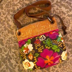 Fossil Bright Spring Time Medium Size Flower Print CrossBody Satchel Brand New